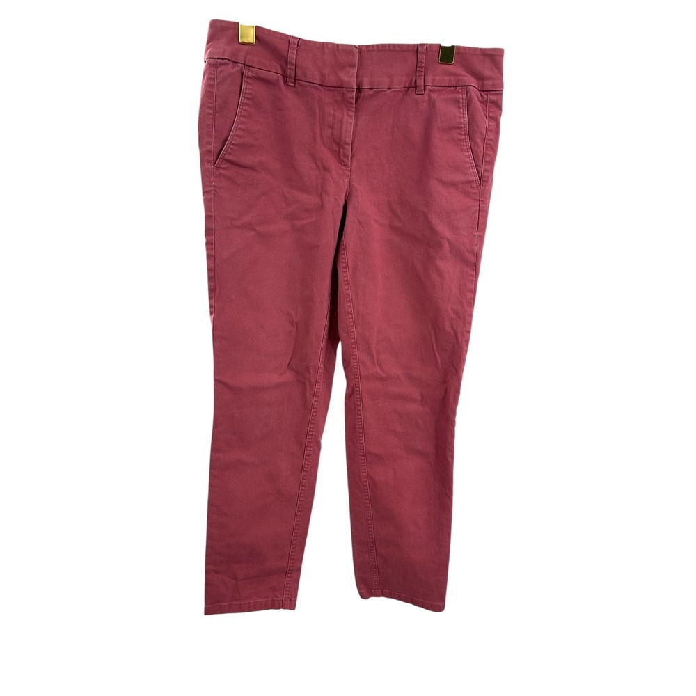 LOFT Outlet Modern Chino Crop Pants Size 4 Red Casual Career Women's